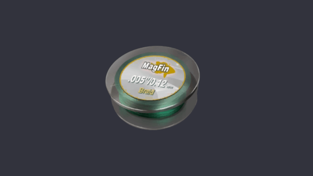 MagFin Braid 0.12mm line spool for Fishing Planet Level 5 spinning setup ValueSpin 190