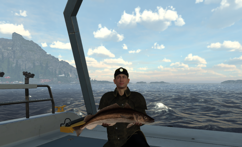 European Hake held on the Valkyrie boat at Skarland Fjord in Fishing Planet