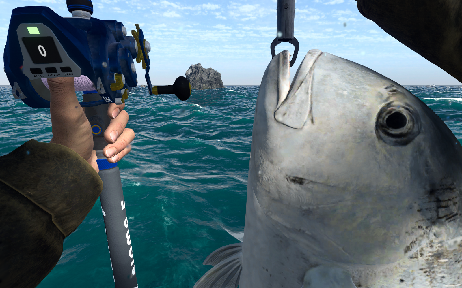 Giant Trevally 110 cm 25 kg caught at Kaiji No Ri in Fishing Planet photo mode