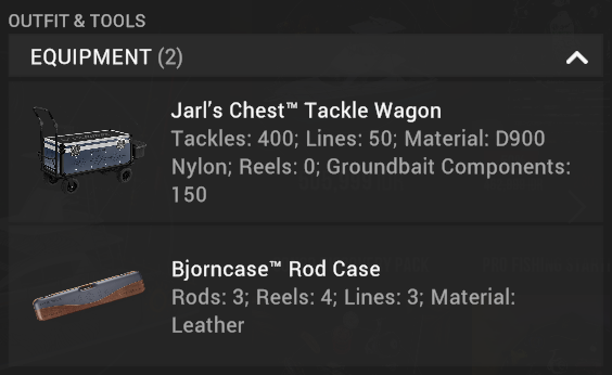 Jarl's Chest Tackle Wagon and Bjorncase Rod Case in the Valkyrie Saga Pack in Fishing Planet