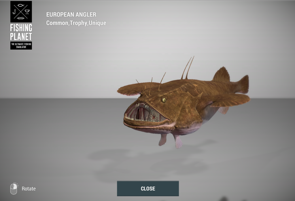 European Angler sea devil 3D model in Fishing Planet at Skarland Fjord