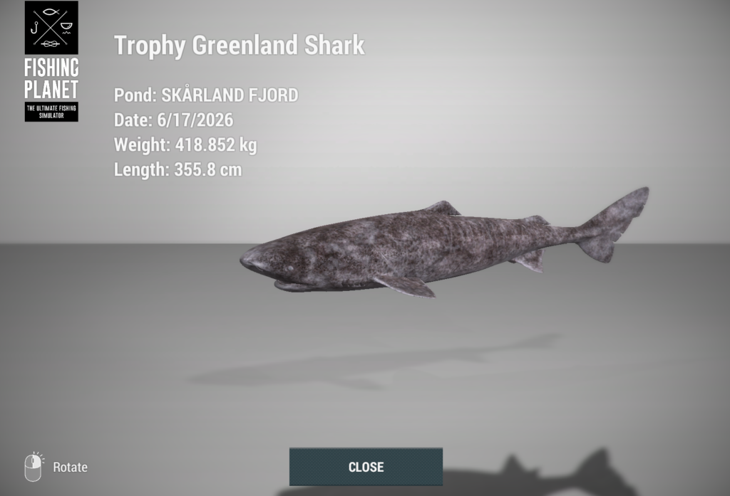 Greenland Shark 3D model in Fishing Planet, a Skarland Fjord unique deep-water target